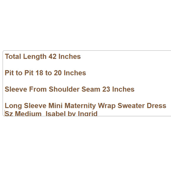 Long Sleeve Mini Maternity Wrap Sweater Dress Sz Medium NWT - Isabel by Ingrid - Picture 6 of 9
